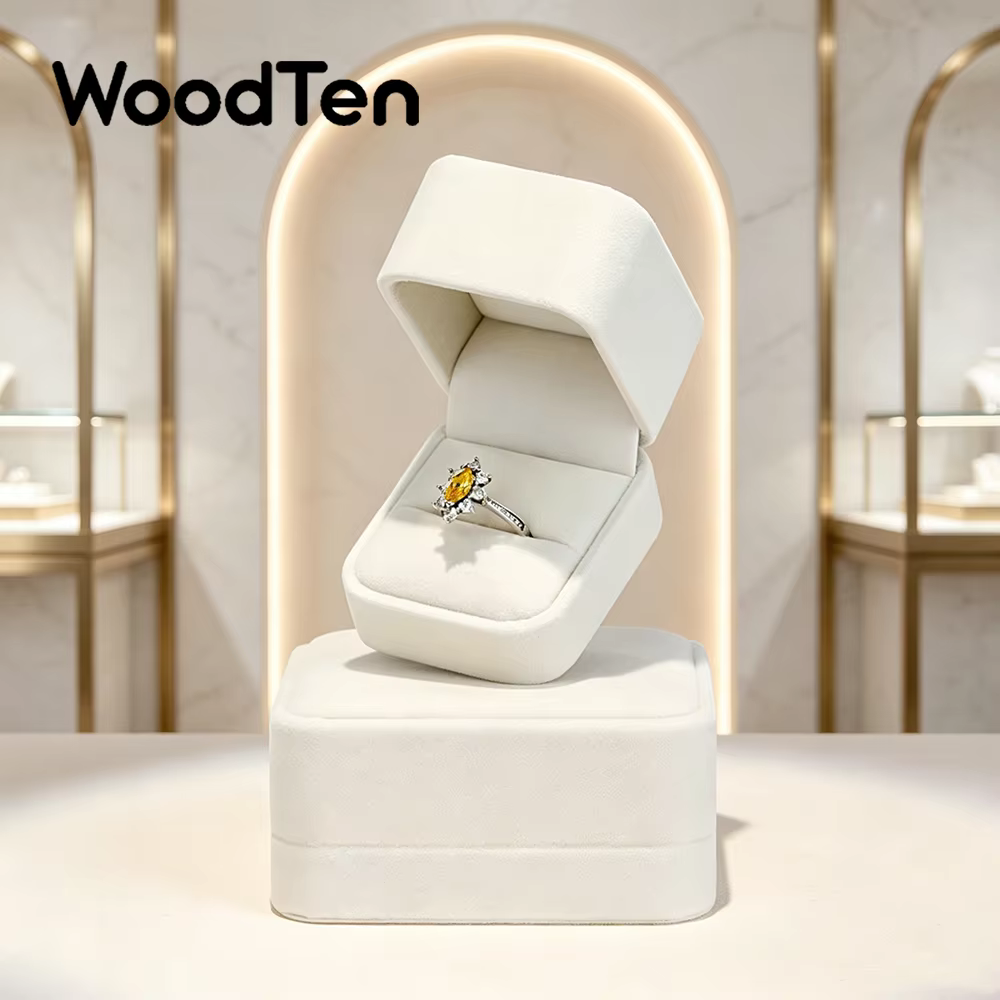 WoodTen White Velvet Ring Box – Lilvelle jewellery edit