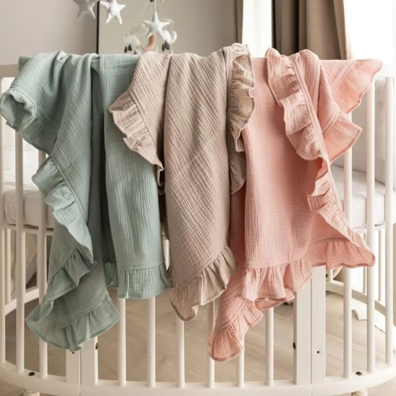Ruffle Muslin Baby Blanket – Lilvelle find