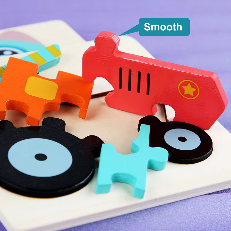 Kids' Wooden Vehicle & Animal Puzzles