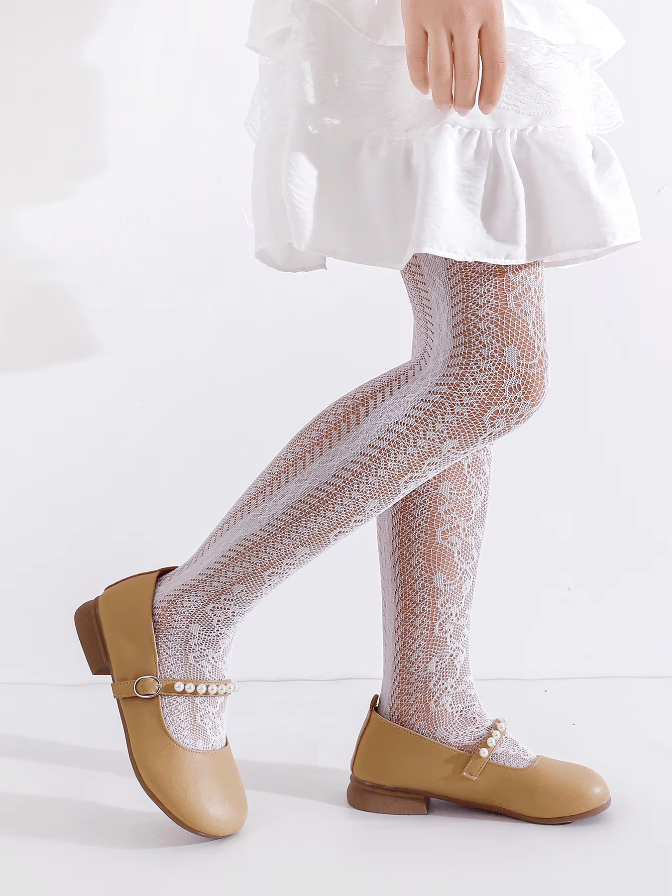 Floral Lace Mesh Tights Set
