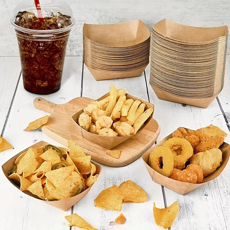 Kraft Paper Snack Trays