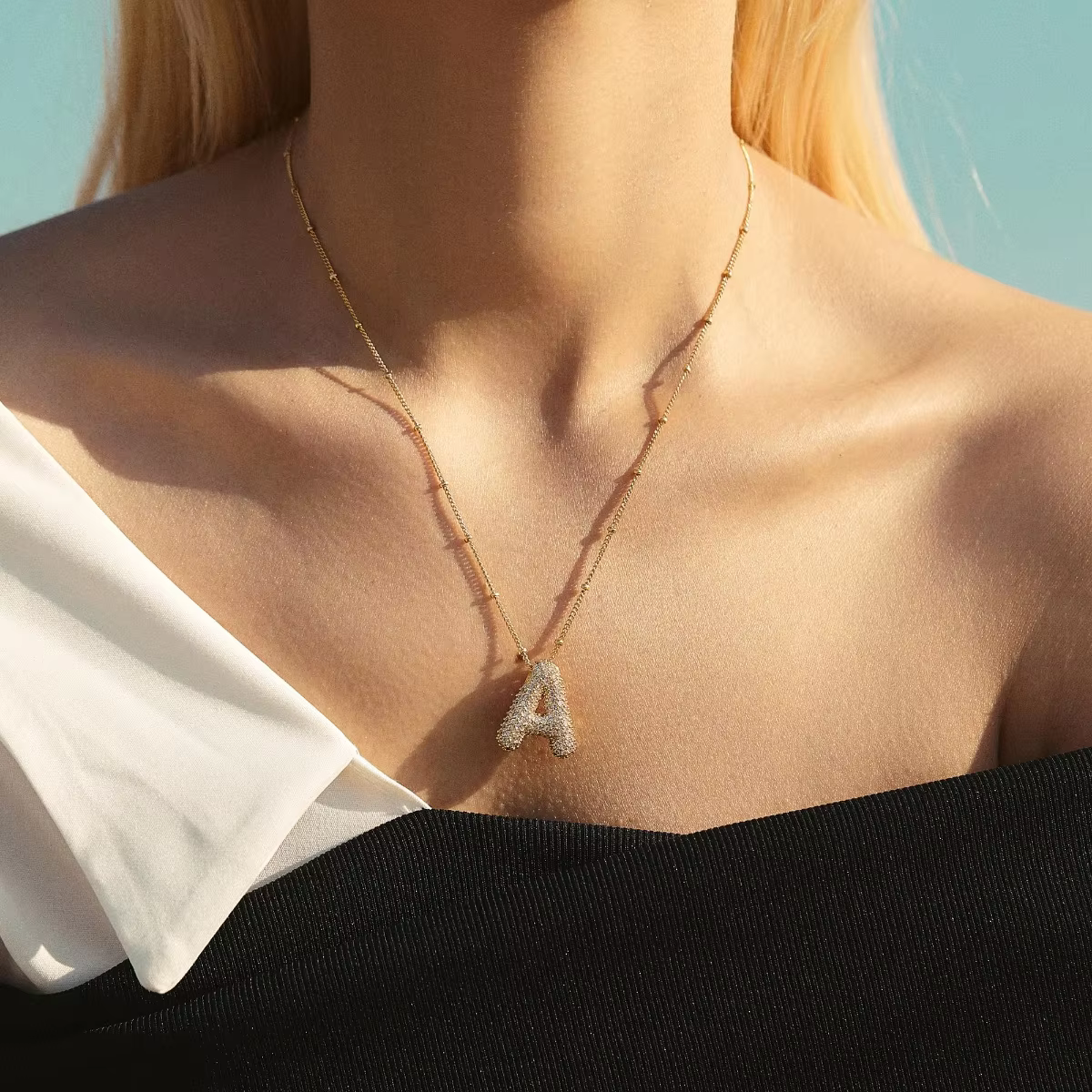 Bubble Initial Necklace