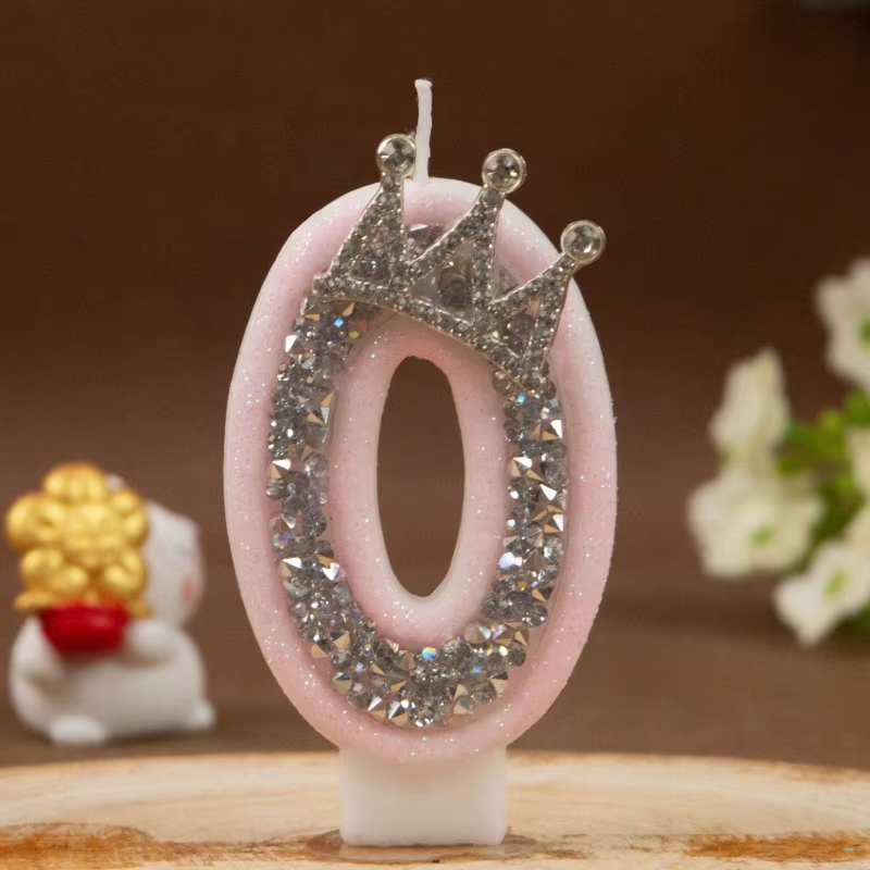 Rhinestone Crown Number Candles