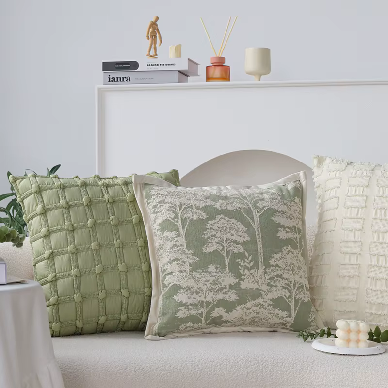Sage Jacquard Cushion Cover