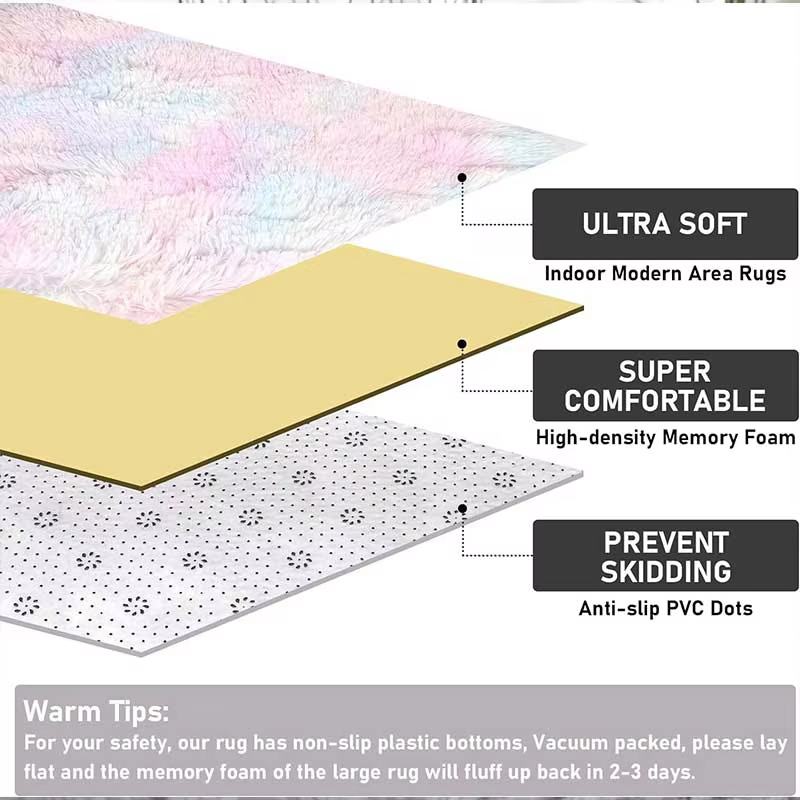 Pastel Rainbow Fluffy Rug