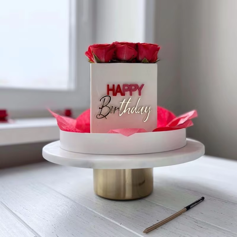 Red And Gold Cake Topper