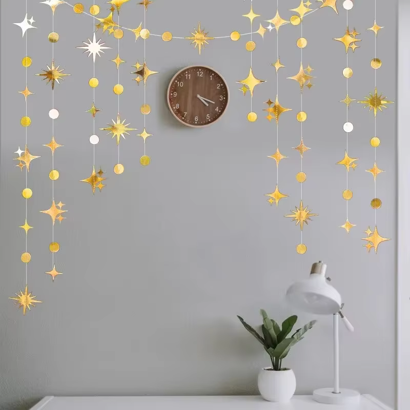 Glitter star garland – Lilvelle Chanukah party finds