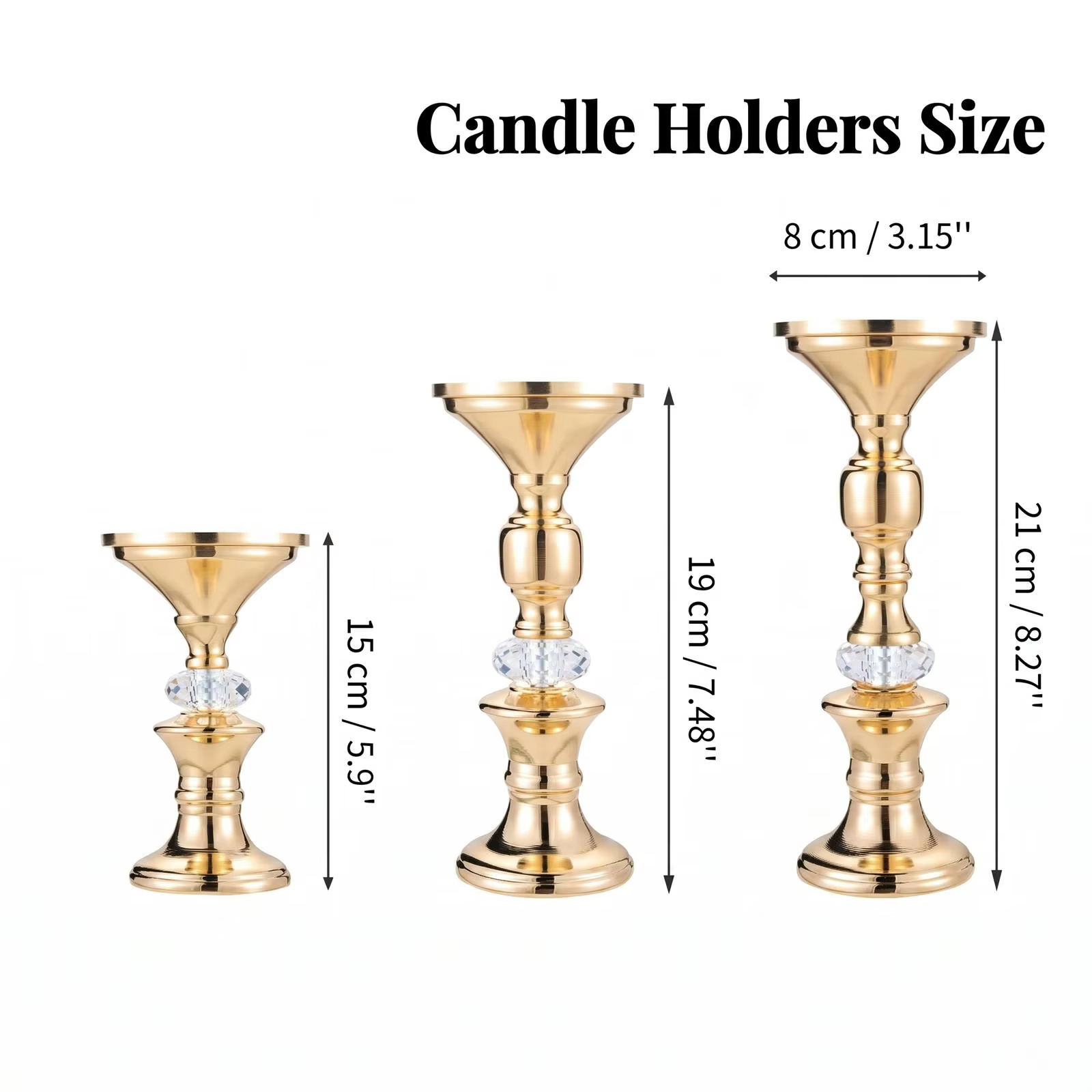 Gold Pillar Candle Holders