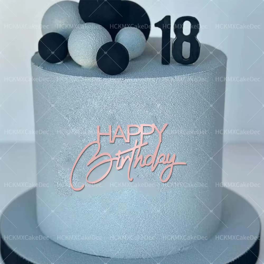 Three-Colour Birthday Cake Topper Set