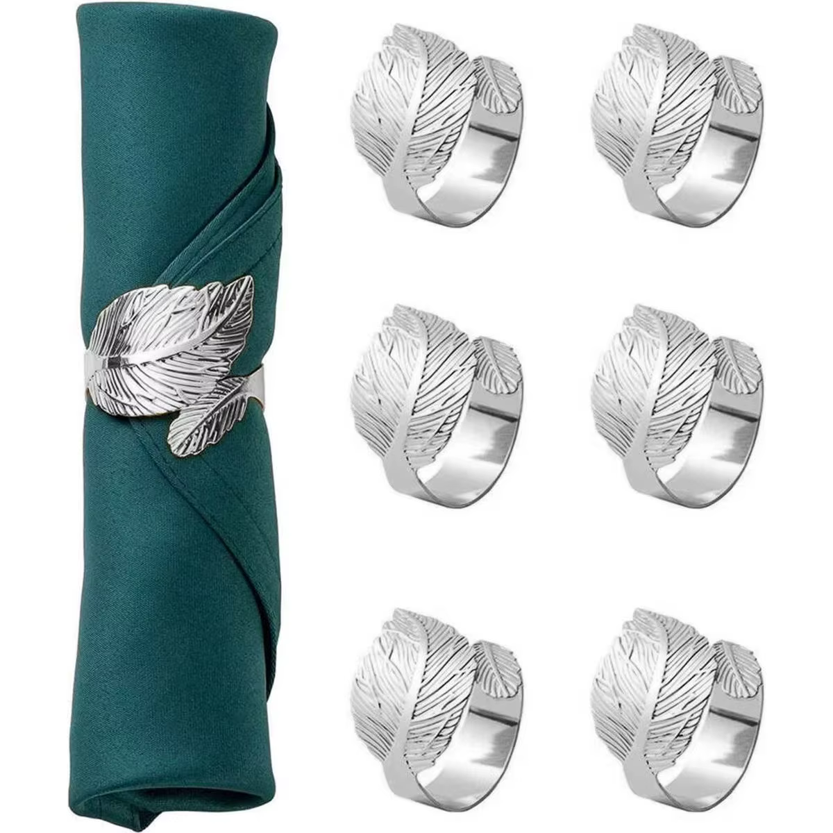 20-Piece Set of Gold Foil Napkin Rings Elegant