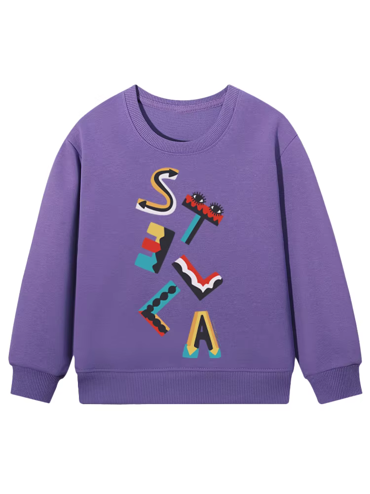 Girls' Abstract Letter Graphic Sweatshirt