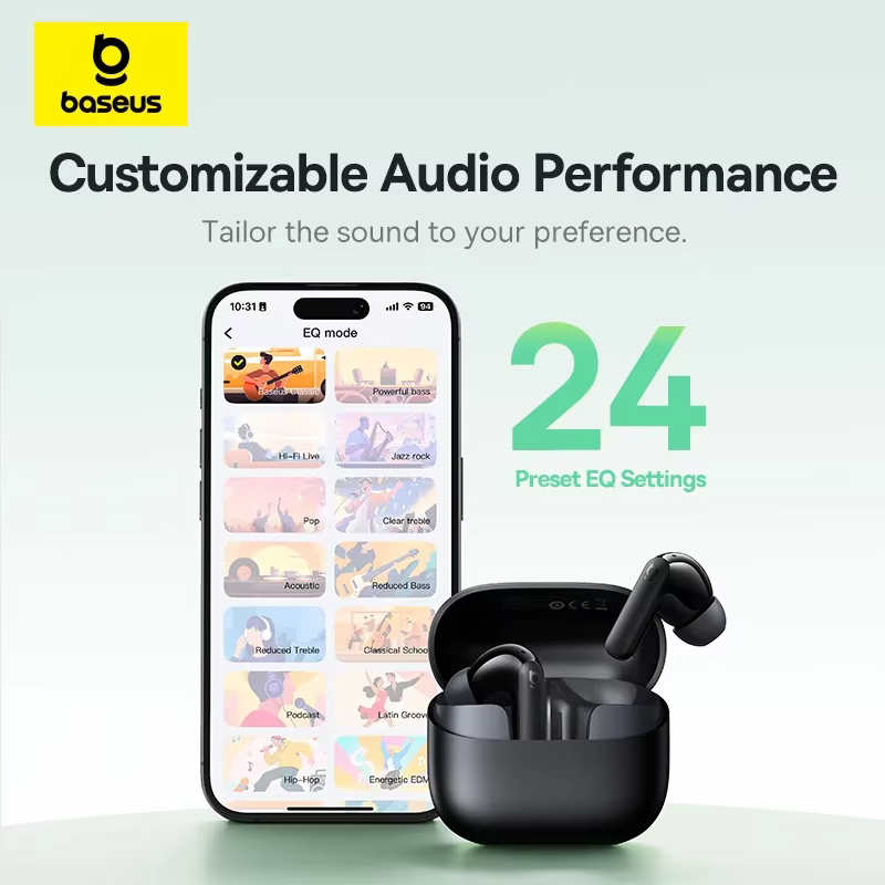 Baseus Noise-Cancelling Earbuds – White