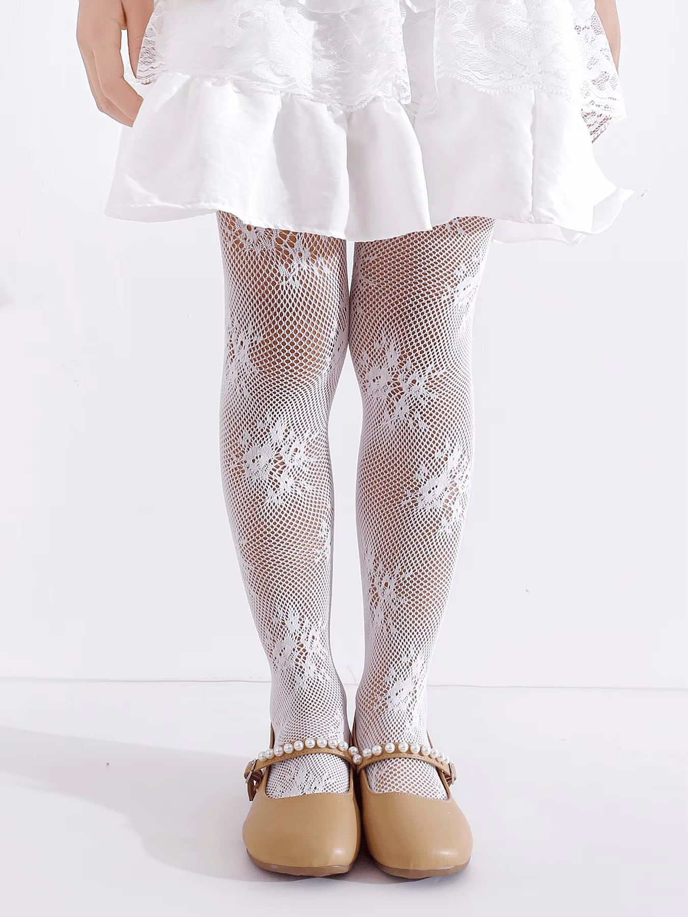 Floral Lace Mesh Tights Set