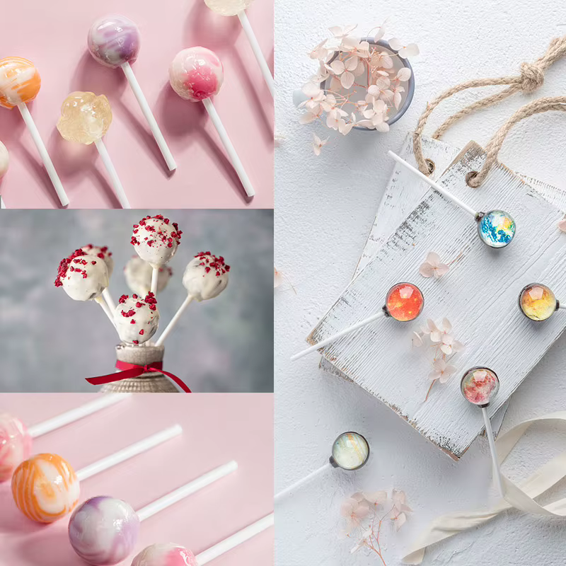 White paper lollipop sticks (100)