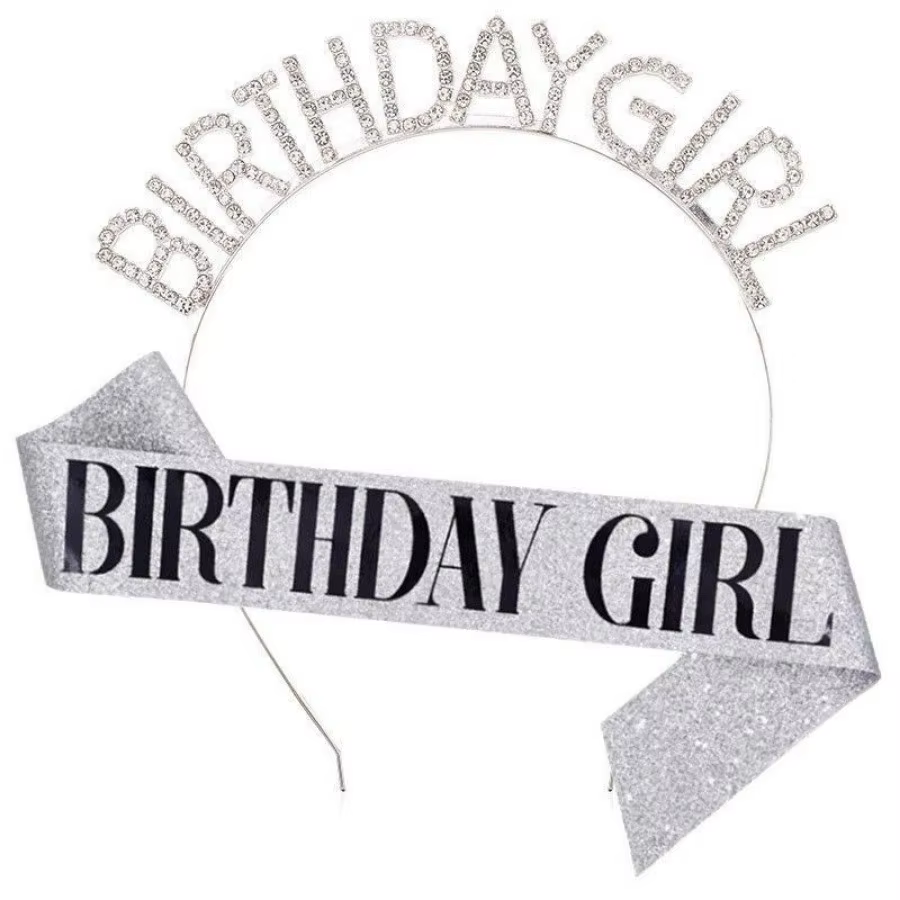 Birthday Girl Sash & Headband Set