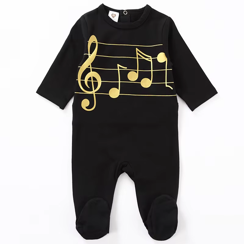 Black & Gold Baby Bodysuit from Bloom Family Fashion on AliExpress
