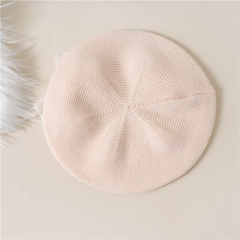 Bow Knit Beret Beanie