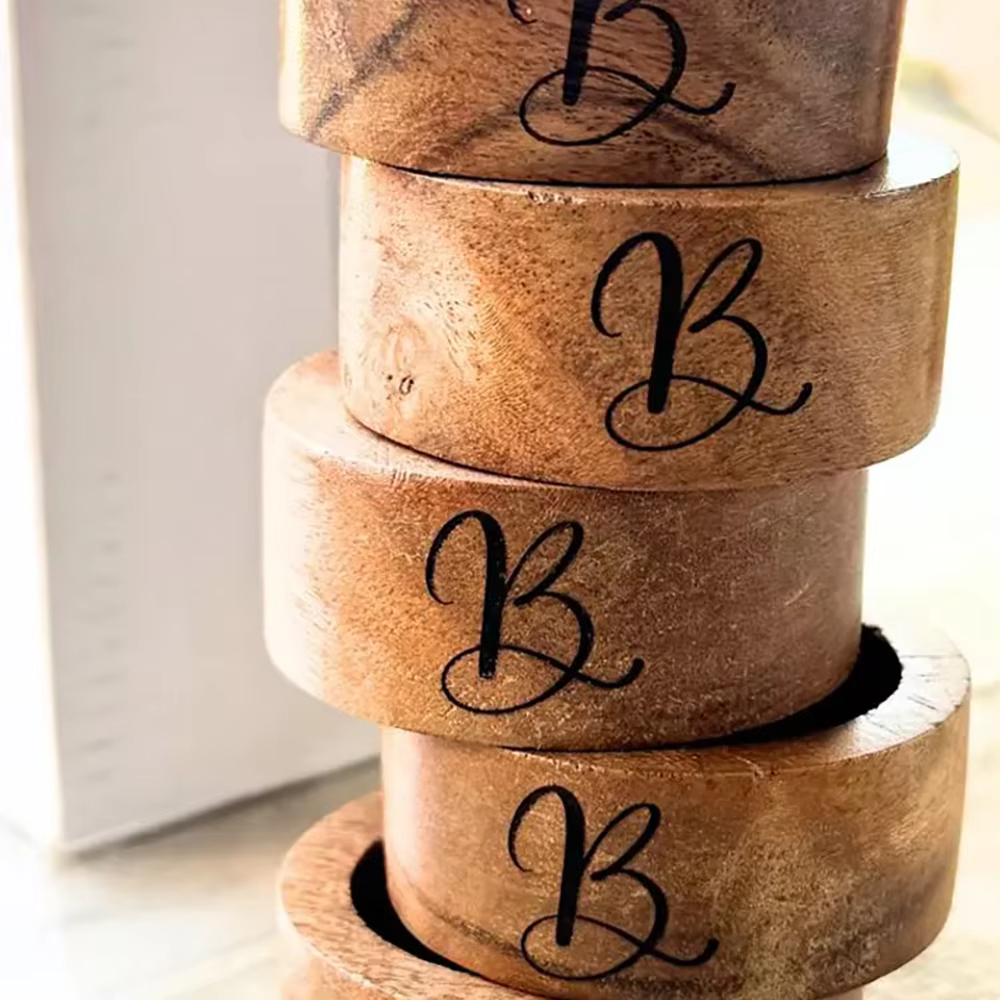 Personalised Wooden Initial Napkin Ring