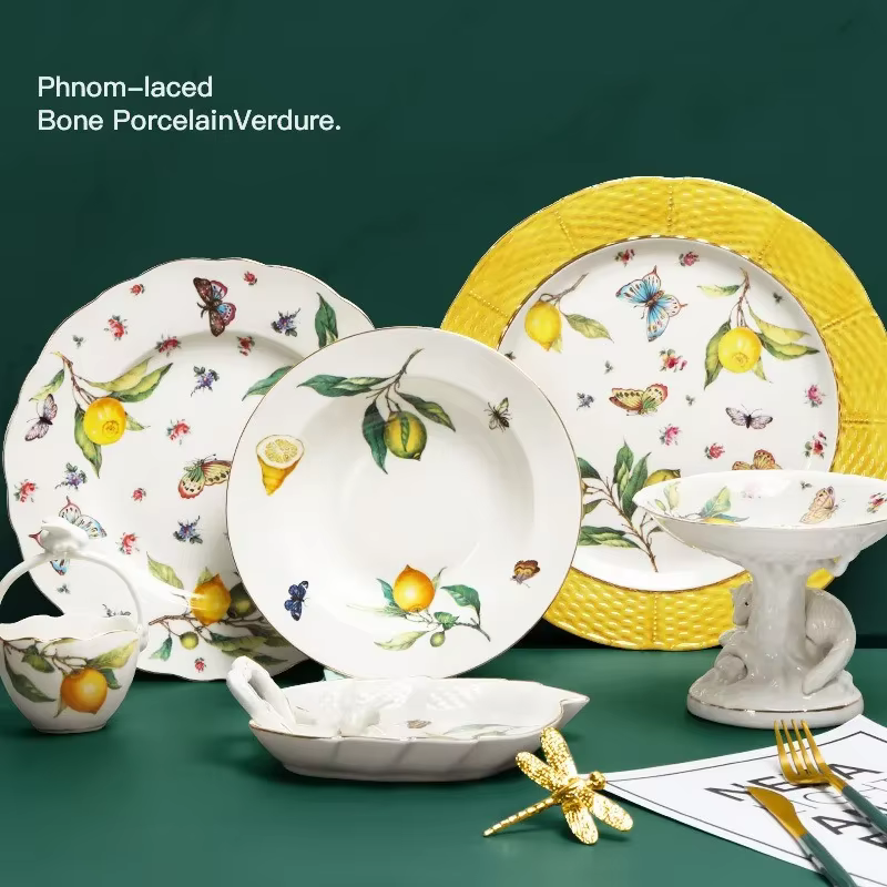 Lemon Print Ceramic Dinner Plate – Lilvelle For Mum find