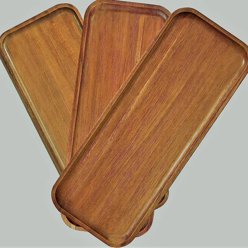 Natural wood serving trays