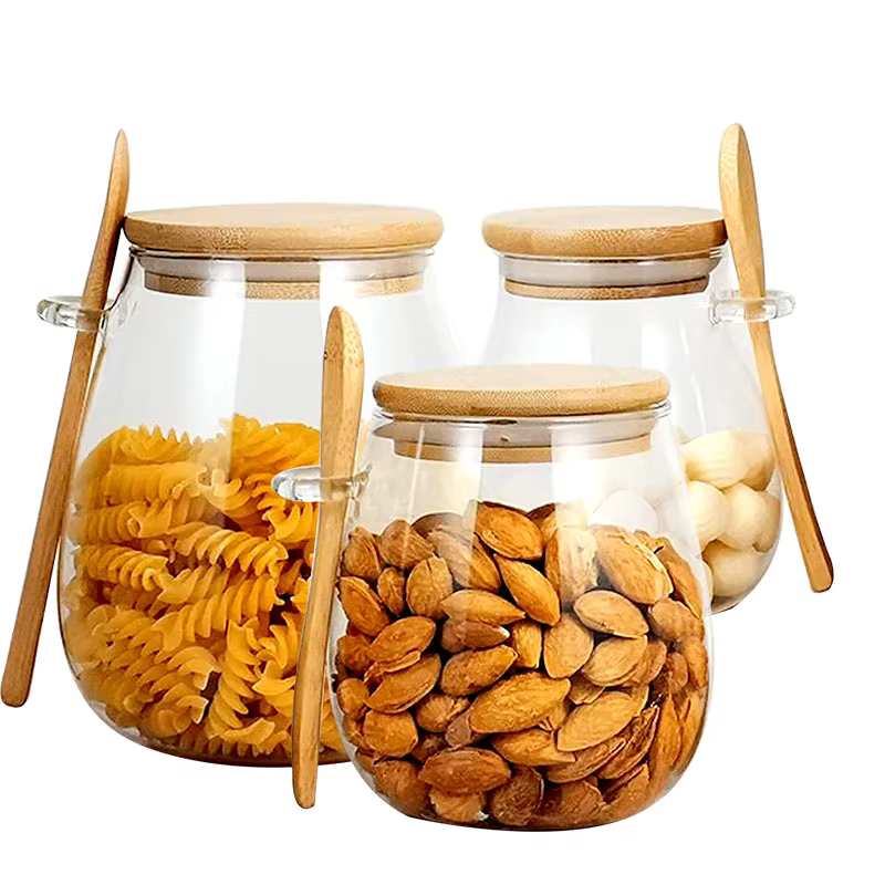 Glass jar with spoon – Lilvelle Chanukah party finds