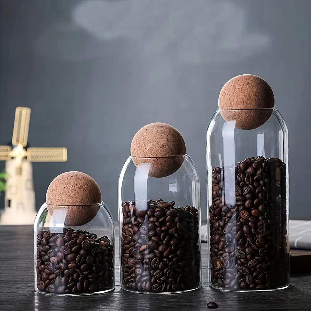 Cork-Lid Glass Canisters