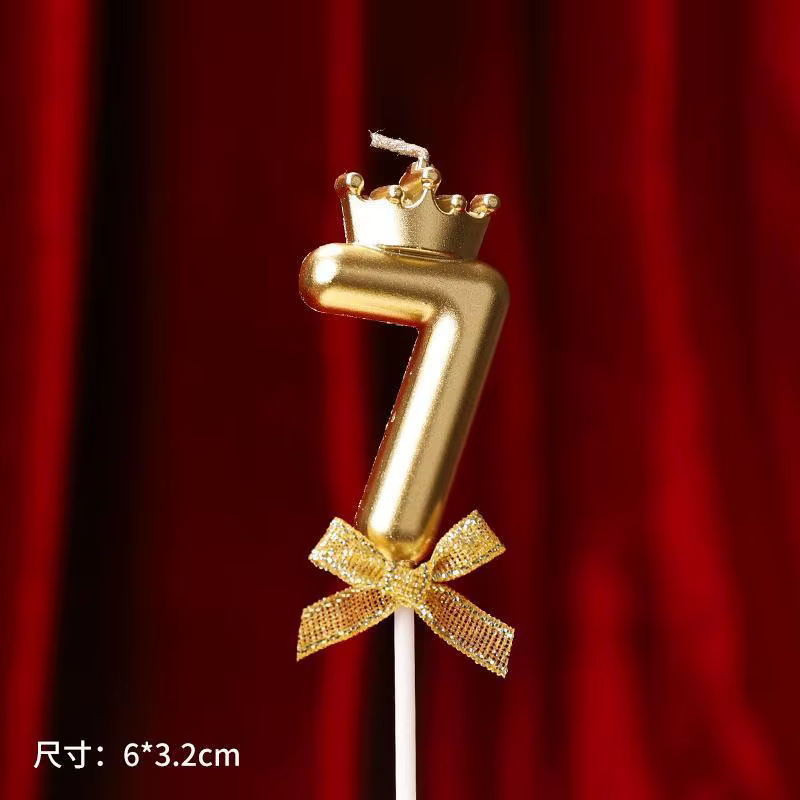 Number Birthday Candles OriginalLight Gold Crown Birthday Cake