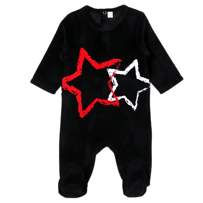 Velour Star Baby Footie Romper from Bloom Family Fashion on AliExpress
