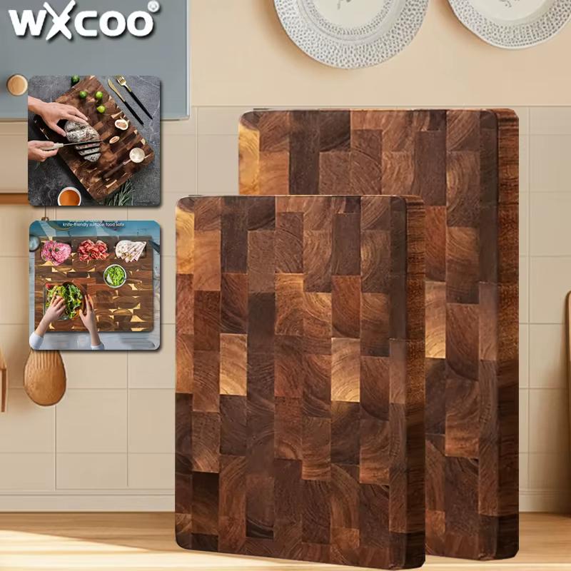 Checkerboard acacia serving board – Lilvelle Chanukah party finds