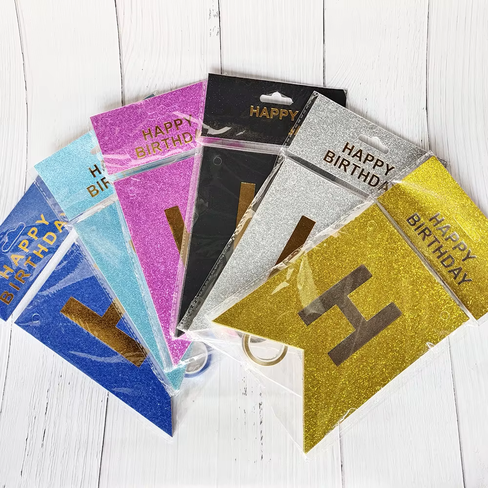 Gold & Silver Birthday Banner