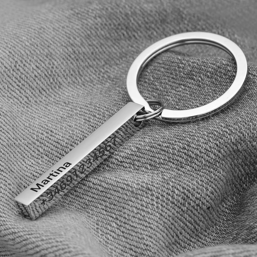Engraved Bar Keyring
