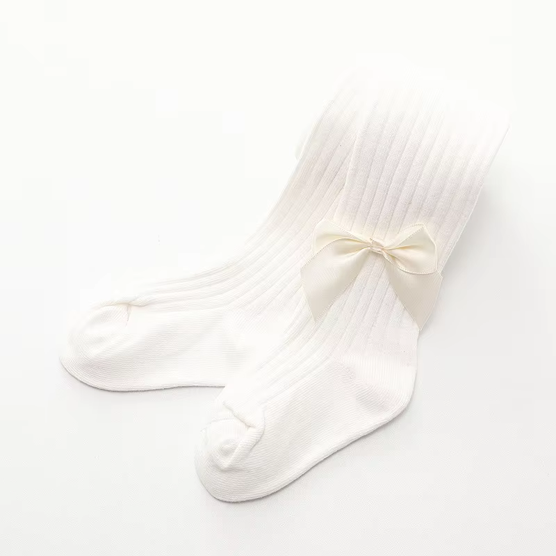 Satin Bow Cotton Tights