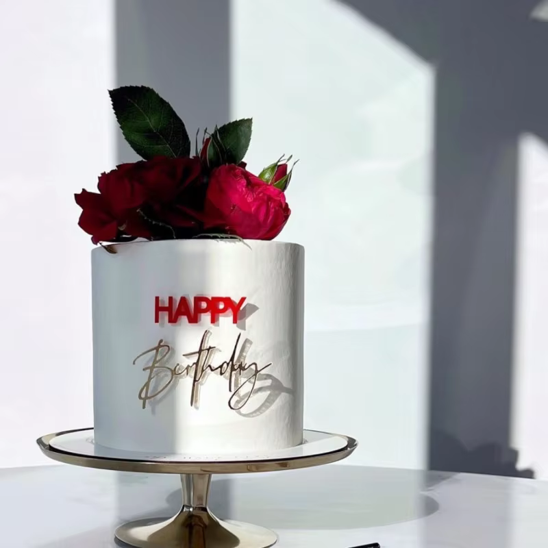 Red And Gold Cake Topper