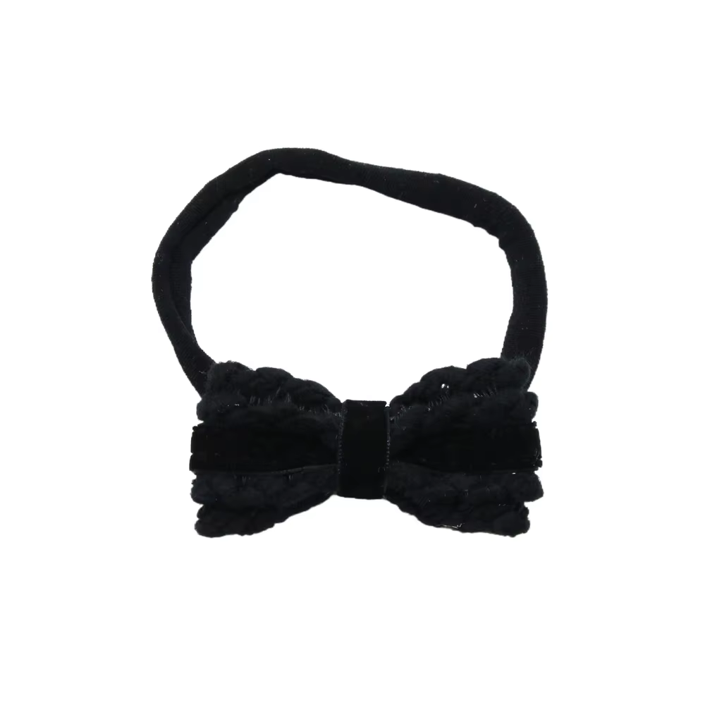 Wool Knit Velvet Bow Headband Baby Headband