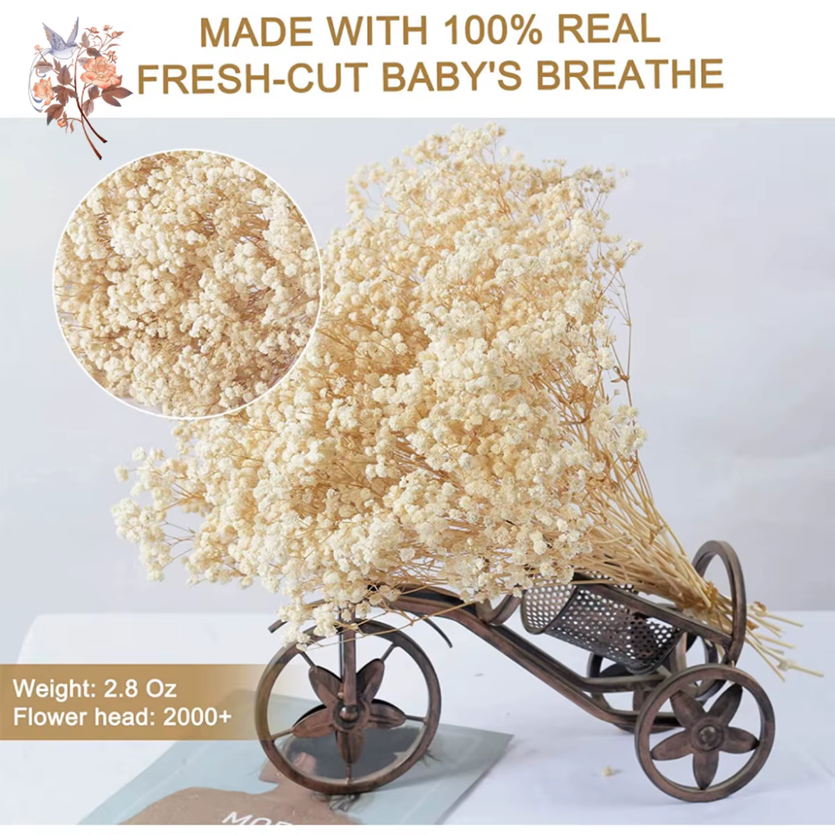 Dried baby's breath bouquet