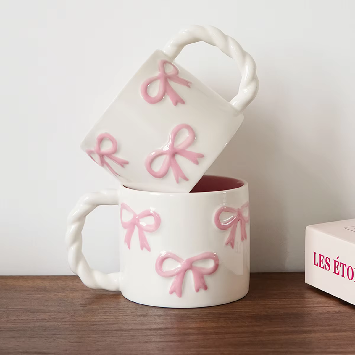 Pink bow ceramic mug – Lilvelle Chanukah party finds