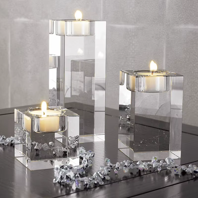 Crystal Glass Candle Holder