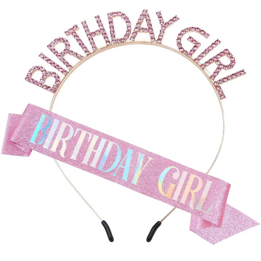 Birthday Girl Sash & Headband Set