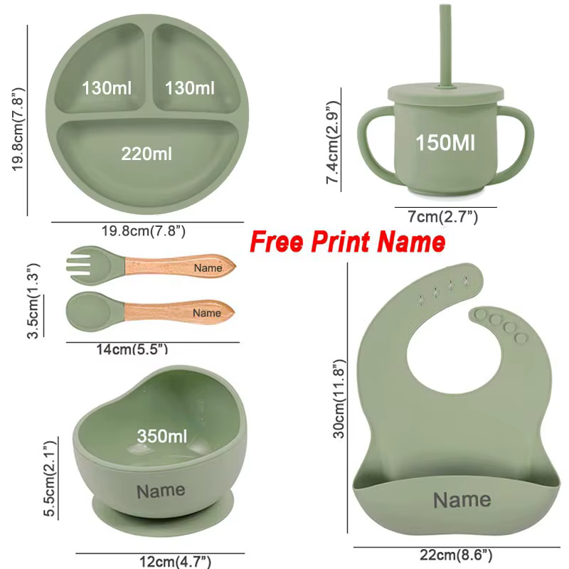 Name-Printed Silicone Feeding Set