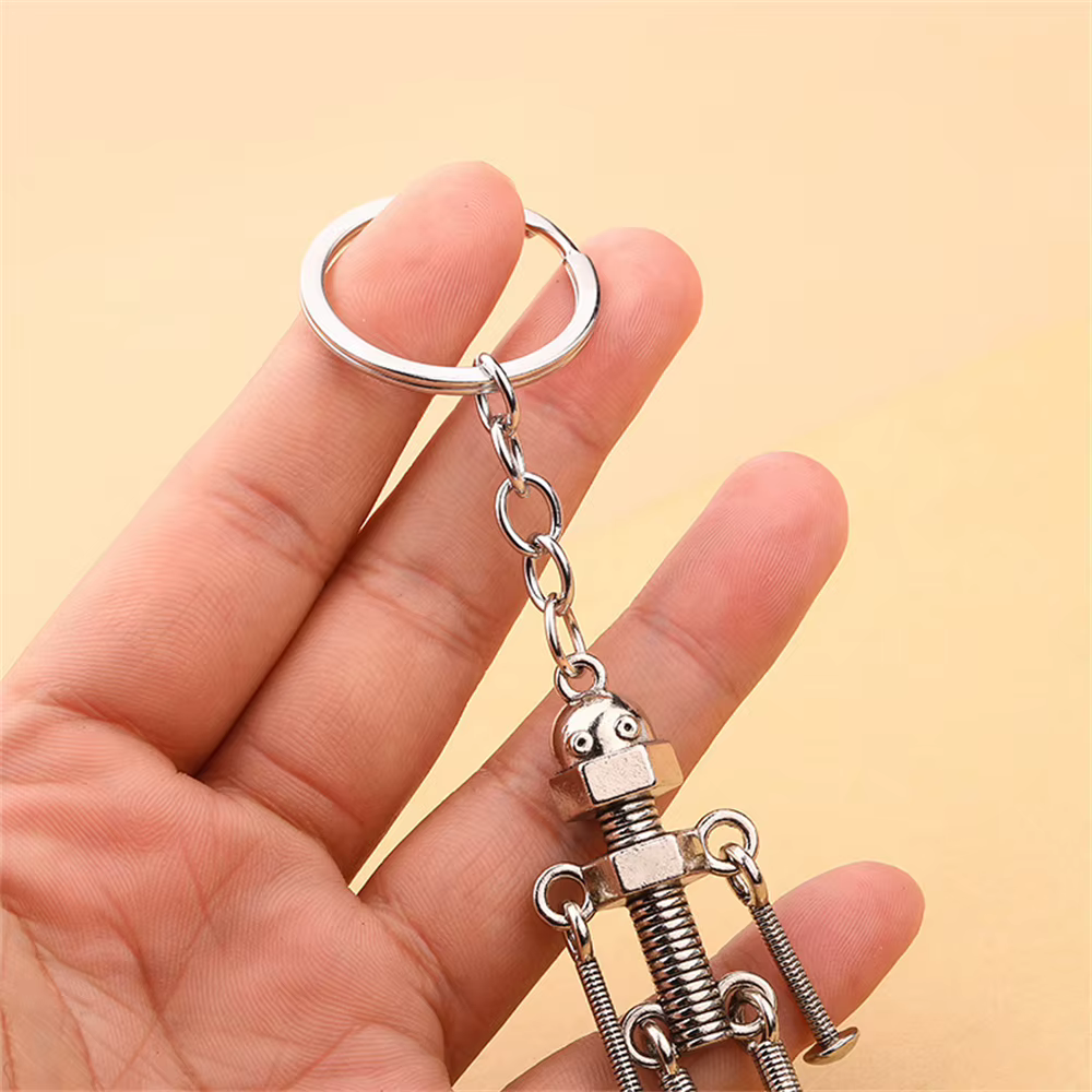 Metal Screw Robot Keychain
