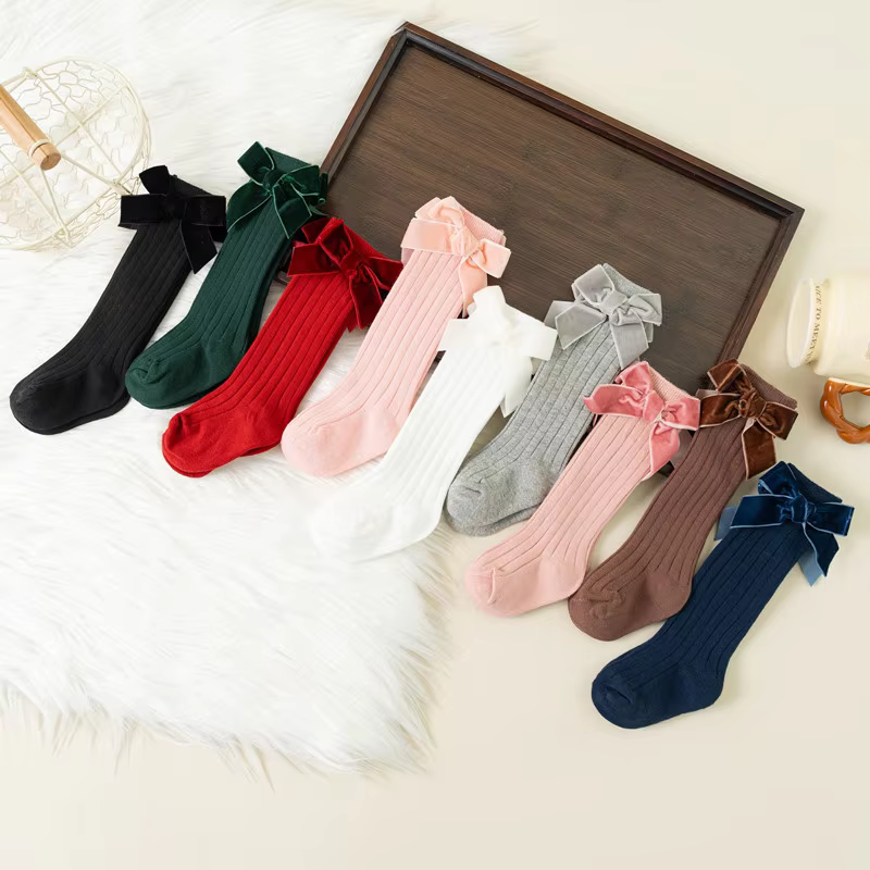 Bow Knit Knee Socks