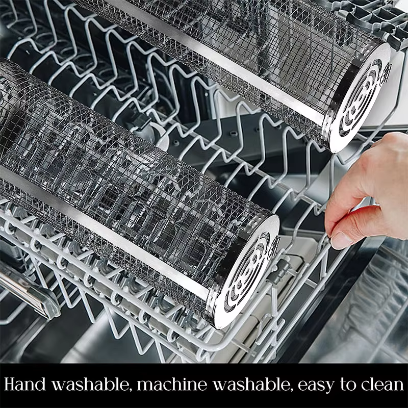 Rolling Stainless Steel Grill Basket