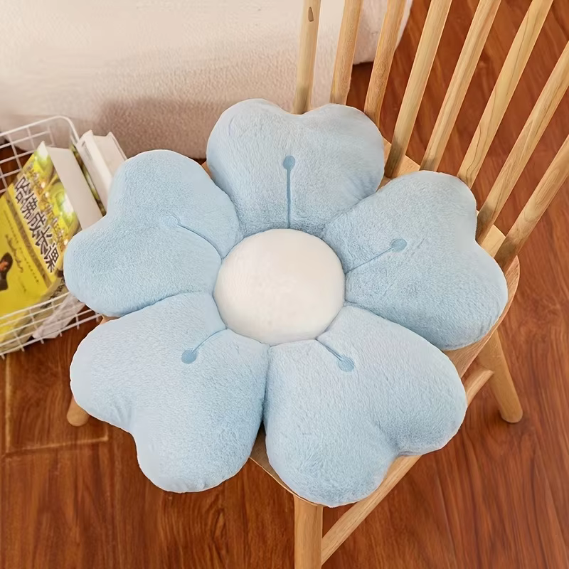 Flower-Shaped Plush Cushion
