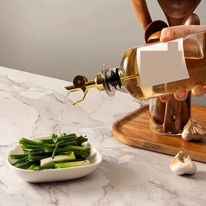 Glass olive-oil pourer bottle
