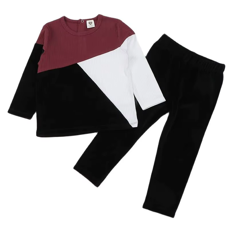 Ribbed Velour Kids' Pyjama Set from Bloom Family Fashion on AliExpress