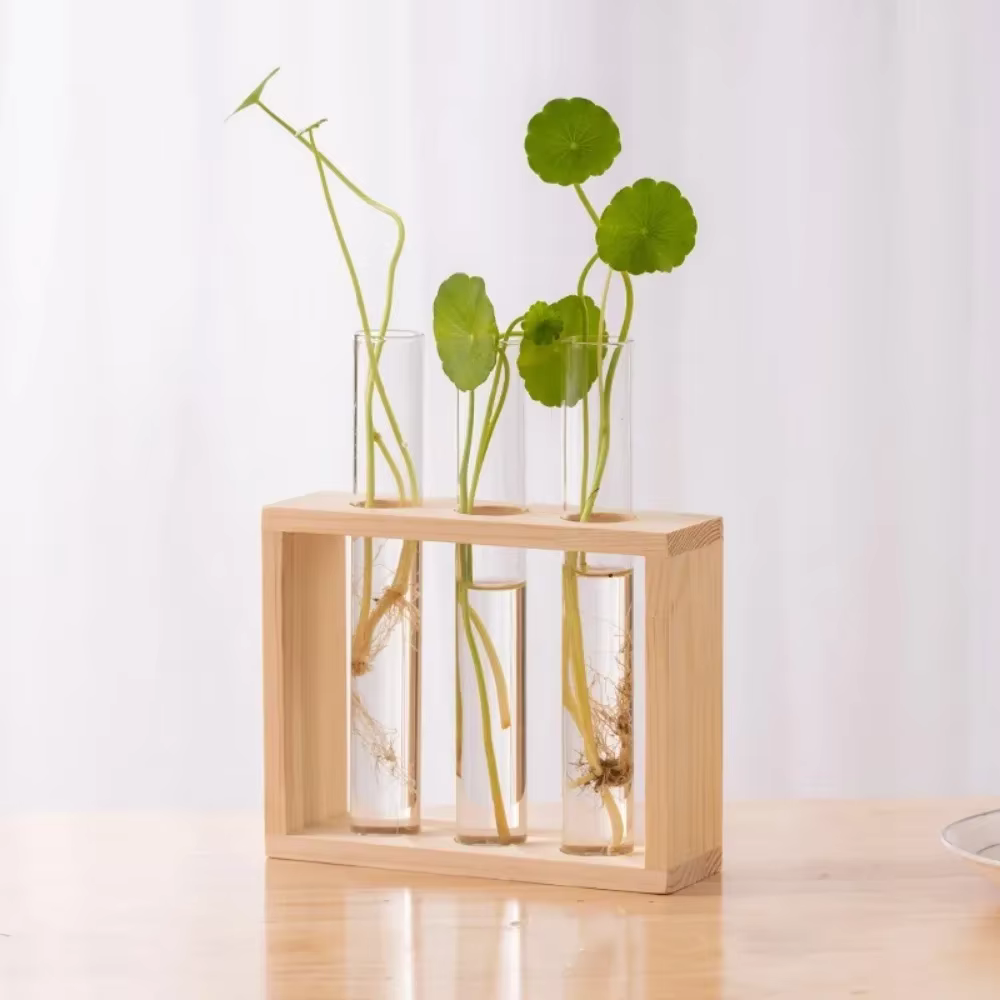 Wooden Test Tube Propagation Vase