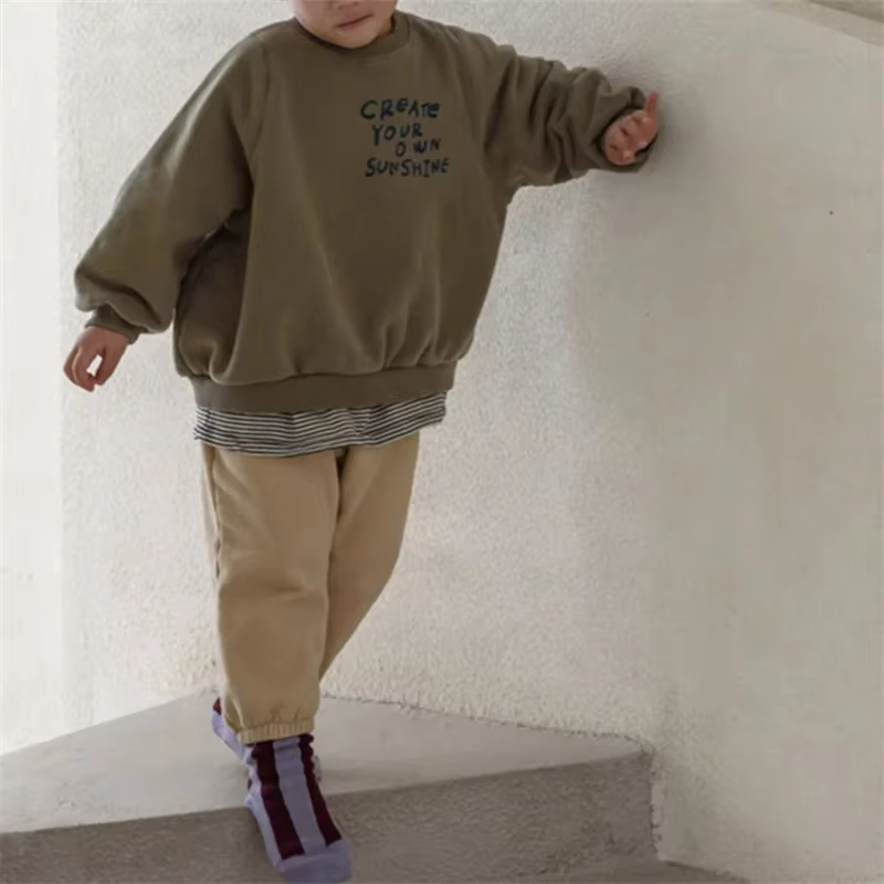 Kids’ Vintage Letter Hoodie
