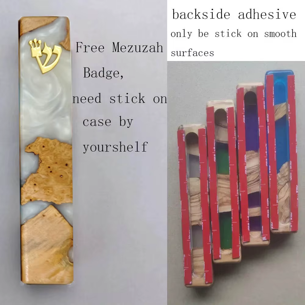 Handmade Wood & Epoxy Mezuzah Case
