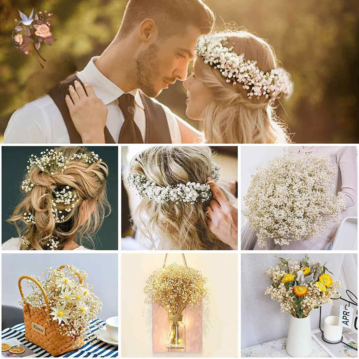 Dried baby's breath bouquet