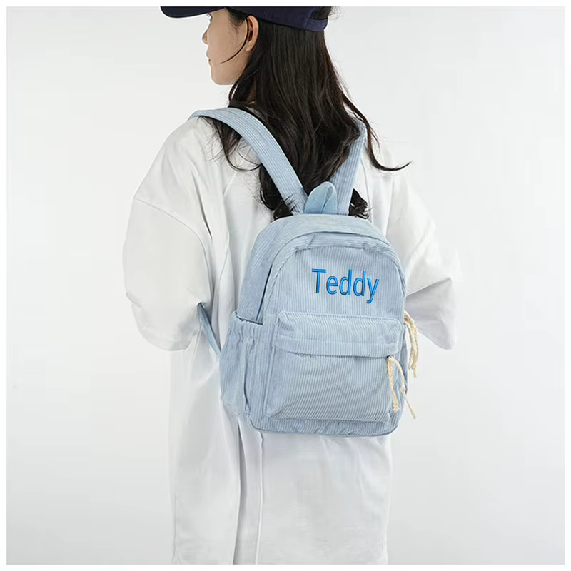 Personalised Corduroy Backpack